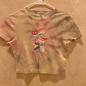 Cotton On Micro Tee Tye Dye Mushroom Crop Top